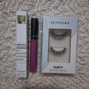 New Sephora Flirty False Lashes + Replica Perfume + Sephora Lip Cream – Set of 3